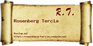 Rosenberg Tercia névjegykártya
